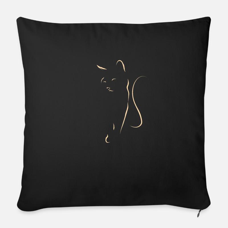 Elegante Katze Minimalist - Sofakissenbezug 45 x 45 cm - Schwarz