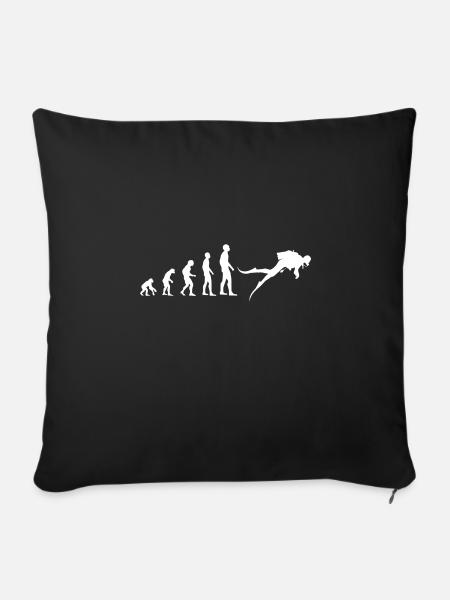 Evolution Tauchen - Sofakissenbezug 45 x 45 cm - Schwarz