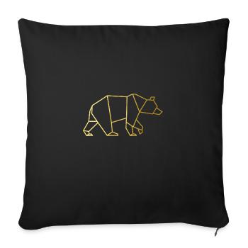 Cool goldens design of a bear. Bear design. - Sofa pillowcase 17,3'' x 17,3'' (45 x 45 cm) - black - Front