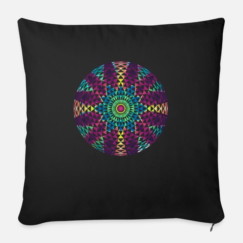 Mandala - Sofakissenbezug 45 x 45 cm - Schwarz