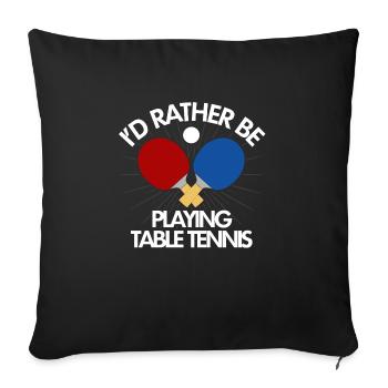 Ping-pong, ping-pong, tennis de table - Housse de coussin décorative 45 x 45 cm - noir - Devant