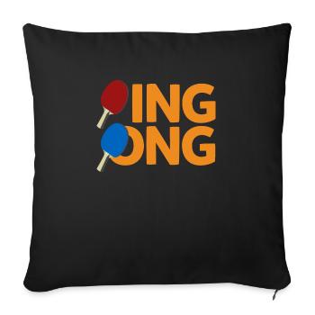 Tischtennis, Tischtennisspieler, Ping-Pong - Sofakissenbezug 45 x 45 cm - Schwarz - Vorne