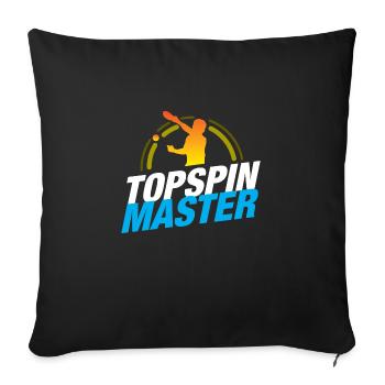 Tischtennis, Tischtennisspieler, Ping-Pong - Sofakissenbezug 45 x 45 cm - Schwarz - Vorne