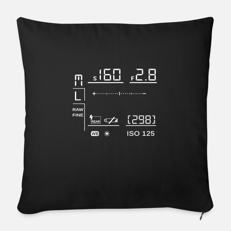Fotograf, Kamera , Display - Sofakissenbezug 45 x 45 cm - Schwarz