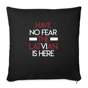 Latvia - Sofa pillowcase 17,3'' x 17,3'' (45 x 45 cm) - black - Front