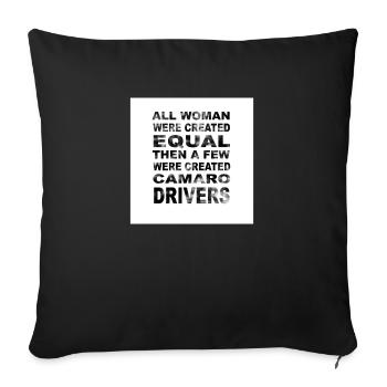 Woman Camaro Drivers Frau Chevy Auto Rennen - Sofakissenbezug 45 x 45 cm - Schwarz - Vorne