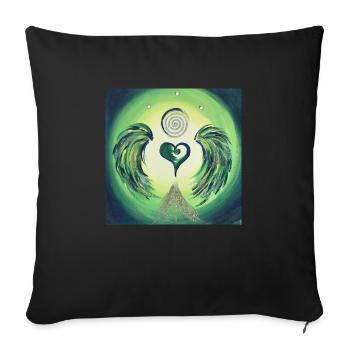Heart Angel of Trauma Resolution - Sofa pillowcase 17,3'' x 17,3'' (45 x 45 cm) - black - Front