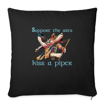 uilleann 1 3 - Housse de coussin décorative 45 x 45 cm - noir - Devant