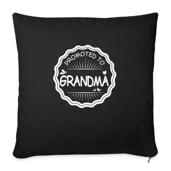 Promu à grand-mère Blanc - Idée cadeau - Housse de coussin décorative 45 x 45 cm - noir - Devant