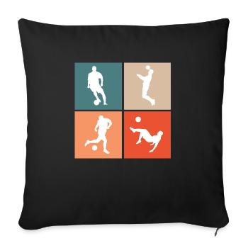 Football Footballer - Sofa pillowcase 17,3'' x 17,3'' (45 x 45 cm) - black - Front