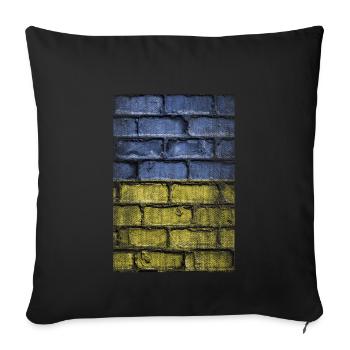 Wall Ukraine - Sofa pillowcase 17,3'' x 17,3'' (45 x 45 cm) - black - Front