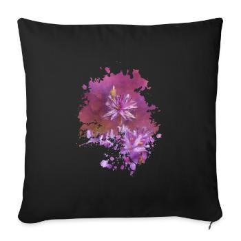 Blume - Sofakissenbezug 45 x 45 cm - Schwarz - Vorne