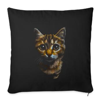 Süße kleine Katze Tiger - Sofakissenbezug 45 x 45 cm - Schwarz - Vorne