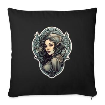 Goth Girl Gothic Mystisch Mittelalter - Sofakissenbezug 45 x 45 cm - Schwarz - Vorne