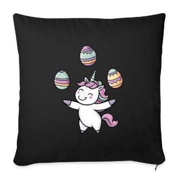 Easter Egg Juggler Unicorn - Sofa pillowcase 17,3'' x 17,3'' (45 x 45 cm) - black - Front