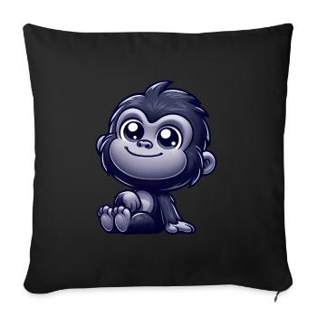 Cute monkey chimpanzee gorilla peaceful happy - Sofa pillowcase 17,3'' x 17,3'' (45 x 45 cm) - black - Front