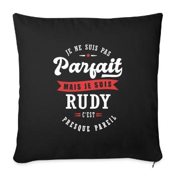 Rudy Parfait Cadeau prenom rudy - Housse de coussin décorative 45 x 45 cm - noir - Devant
