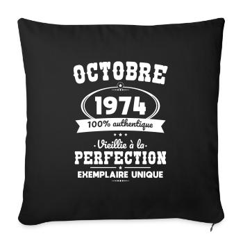50th Anniversary - October 1974 Perfection - Sofa pillowcase 17,3'' x 17,3'' (45 x 45 cm) - black - Front