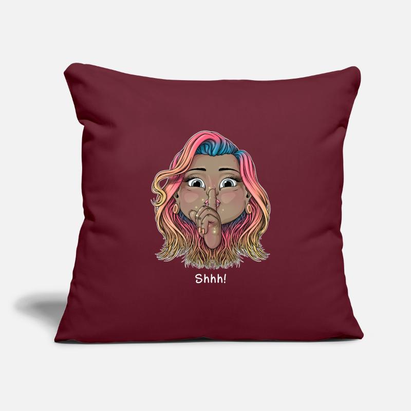 Chut ! Housse de coussin décorative 45 x 45 cm