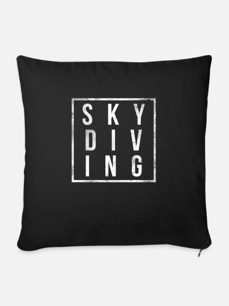 Geschenk Fallschirmspringer Shirt Skydiver T-Shirt - Sofakissenbezug 45 x 45 cm - Schwarz