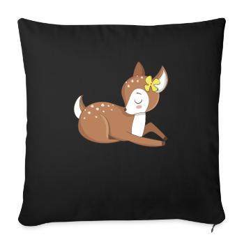 Animal baby fawn - Sofa pillowcase 17,3'' x 17,3'' (45 x 45 cm) - black - Front