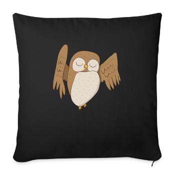 Uhu Hibou - Housse de coussin décorative 45 x 45 cm - noir - Devant