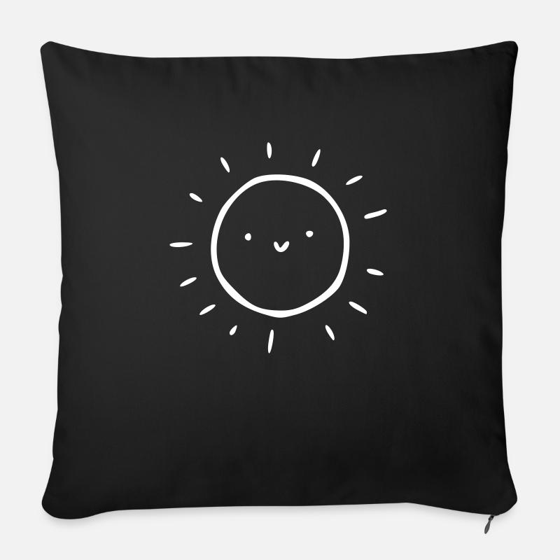 Sommer Sonne Smiley - Sofakissenbezug 45 x 45 cm - Schwarz