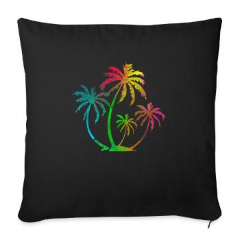 Palm neon - Sofa pillowcase 17,3'' x 17,3'' (45 x 45 cm) - black - Front