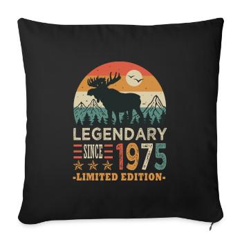 1975 legendary anniversary Born in 1975 - Sofa pillowcase 17,3'' x 17,3'' (45 x 45 cm) - black - Front