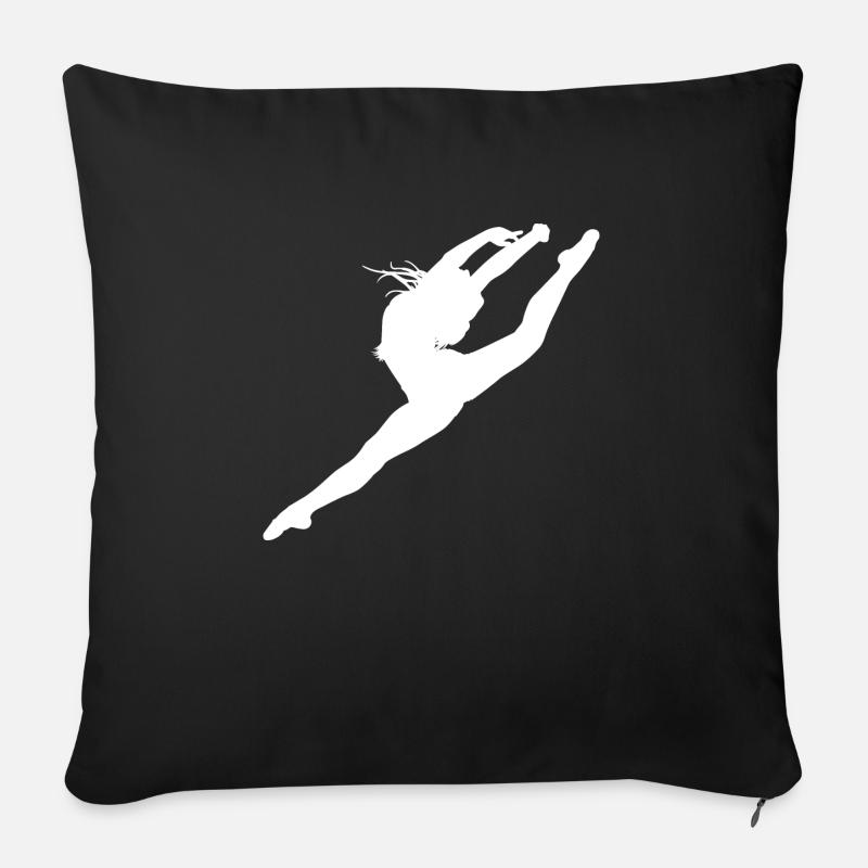 Ballerina Ballet Danse Danseuse Danse - Housse de coussin décorative 45 x 45 cm - noir