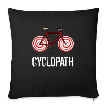 Cyclopath - Lustiges Geschenk für Radler - Sofakissenbezug 45 x 45 cm - Schwarz - Vorne