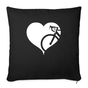 Road bike Cycling Cycling - Sofa pillowcase 17,3'' x 17,3'' (45 x 45 cm) - black - Front