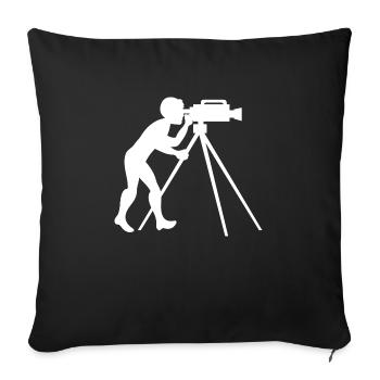 Caméraman film télévision - Housse de coussin décorative 45 x 45 cm - noir - Devant