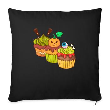 Halloween cupcake muffin cake baking sweets - Sofa pillowcase 17,3'' x 17,3'' (45 x 45 cm) - black - Front