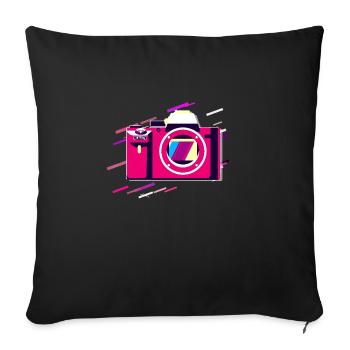 Hintergrund Körper 80er Retro Violett - Sofakissenbezug 45 x 45 cm - Schwarz - Vorne