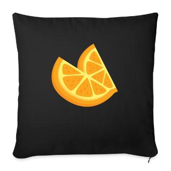 Cadeau amoureux orange - Housse de coussin décorative 45 x 45 cm - noir - Devant