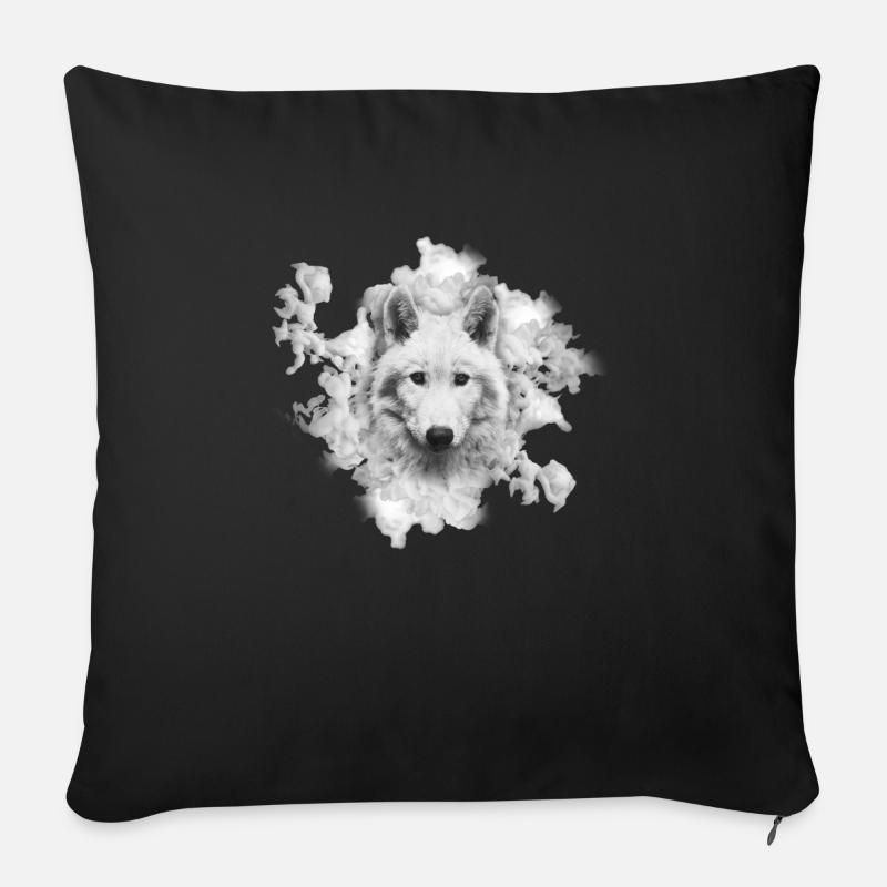 Wolf - Sofakissenbezug 45 x 45 cm - Schwarz