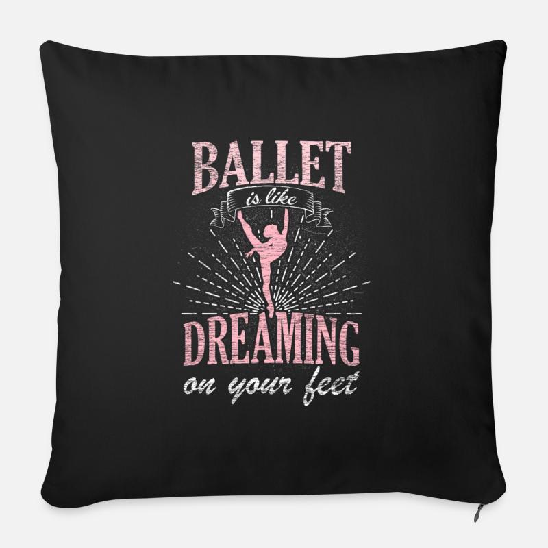 Ballett Traum - Sofakissenbezug 45 x 45 cm - Schwarz