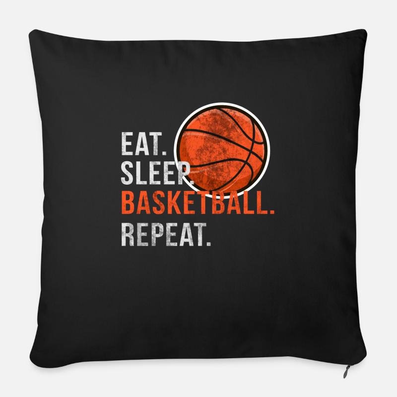 Eat Sleep Basketball Repeat - Scratch - Sofa pillowcase 17,3'' x 17,3'' (45 x 45 cm) - black