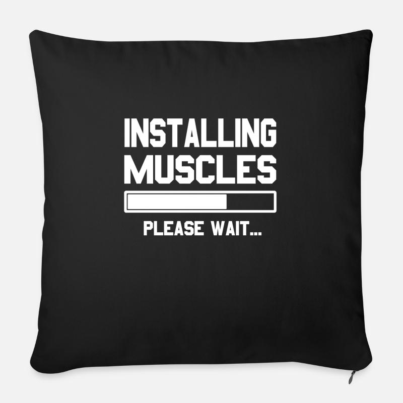 Installing Muscles - Sofakissenbezug 45 x 45 cm - Schwarz