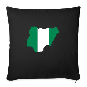 Nigeria T-Shirt - Sofakissenbezug 45 x 45 cm - Schwarz - Vorne
