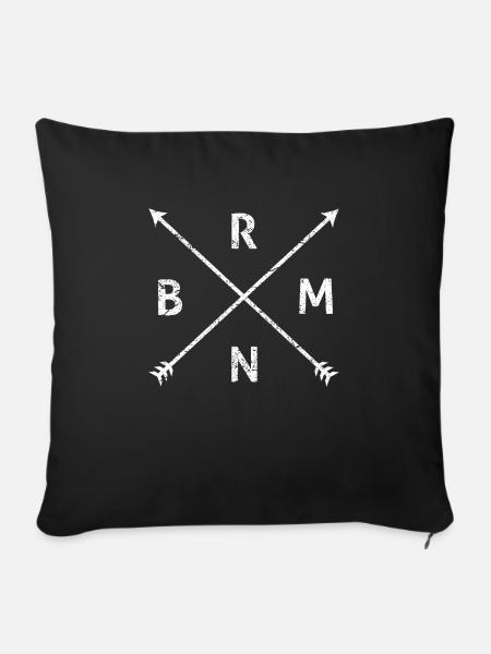 BREMEN Hipster Pfeile Niedersachsen Geschenk - Sofakissenbezug 45 x 45 cm - Schwarz
