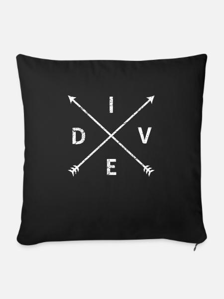 Tauchen Logo Taucher Geschenk Vintage Scuba - Sofakissenbezug 45 x 45 cm - Schwarz