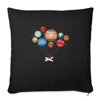 Astronaut in the universe with planets. - Sofa pillowcase 17,3'' x 17,3'' (45 x 45 cm) - black - Front