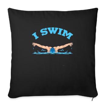 Je nage - Housse de coussin décorative 45 x 45 cm - noir - Devant