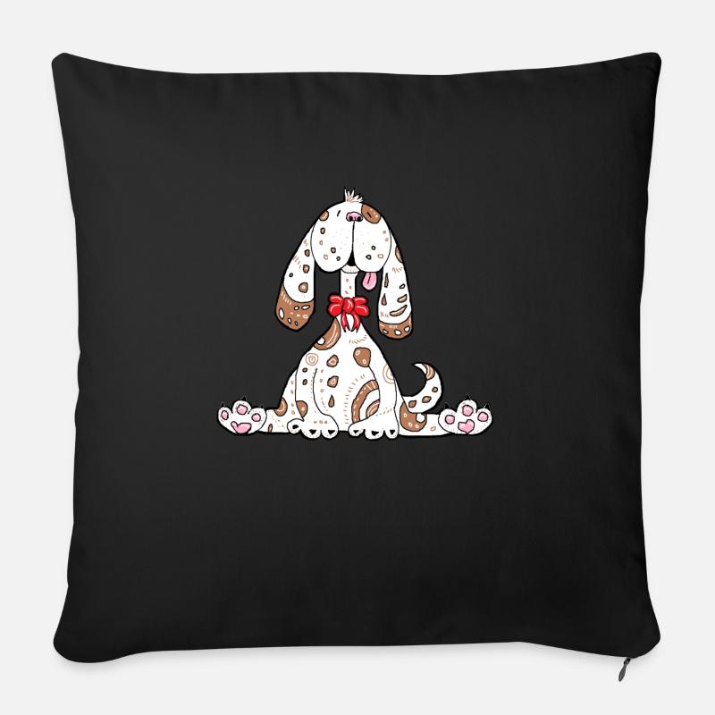 Witziger Hund, lustige Geschenkidee - Sofakissenbezug 45 x 45 cm - Schwarz