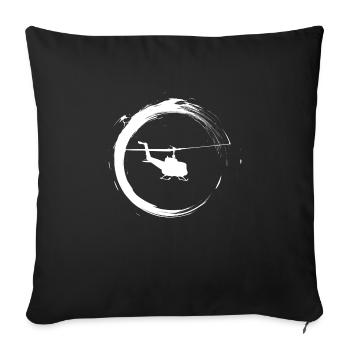 hélicoptère - Housse de coussin décorative 45 x 45 cm - noir - Devant