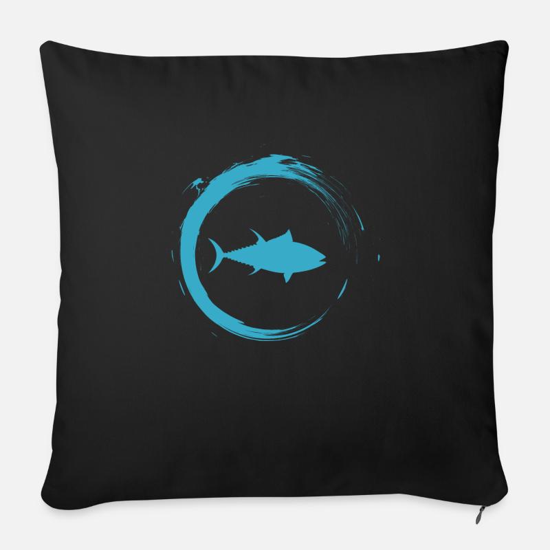 Thon - Housse de coussin décorative 45 x 45 cm - noir
