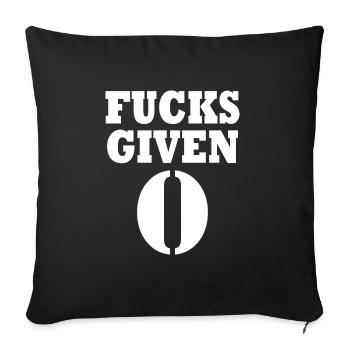 Zero fucks given - Sofakissenbezug 45 x 45 cm - Schwarz - Vorne