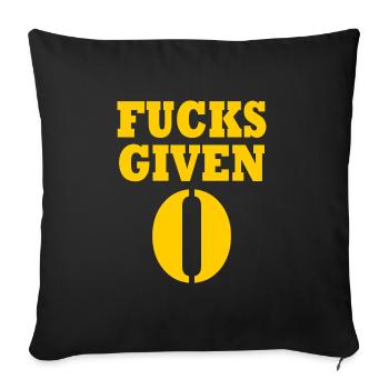 Zero fucks given - Sofakissenbezug 45 x 45 cm - Schwarz - Vorne